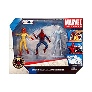 【中古】(非常に良い)Marvel Universe 3 3/4in Exclusive Action Figure 3-Pack Spider-Man and His Amazing Friends (Firestar Spider-Man and