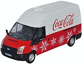 【中古】(非常に良い)OXFORD 1/76 フォード トランジット MK5 LWB High コカコーラ Xmas 完成品