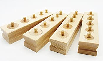 【中古】TOYBATROSS モンテッソーリ 幼児 教育 木製 知育玩具 シリンダー ブロック 4本セット