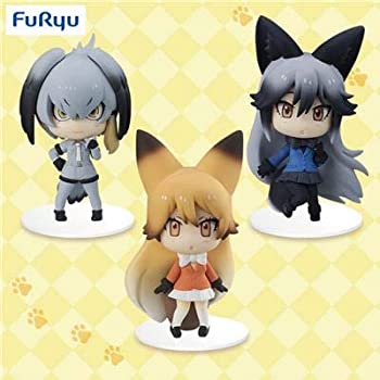 【中古】けものフレンズ ちょびるめぷち フィギュア　ハシビロコウ・キタキツネ・ギンギツネ　全3種セット