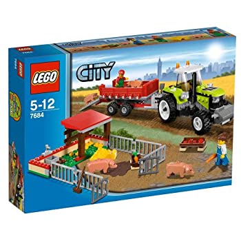 中古 レゴ(LEGO)シティ養豚場とトラクター7684