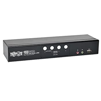 【中古】Tripp Lite 4-Port DVI/USB KVM Switch Dual Link w/ Audio & Cables - KVM / audio switch - USB - 4 x KVM / audio - 1 local user - desktop