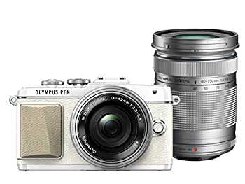 【中古】(非常に良い)OLYMPUS PEN E-PL7 EZダブルズームキット ホワイト ミラーレス一眼 E-PL7 EZ DZKIT WHT