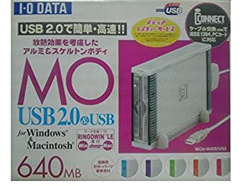 【中古】I-O DATA USB2.0 & i-CONNECT対応 640MB MOドライブ MOA-i640S/US2