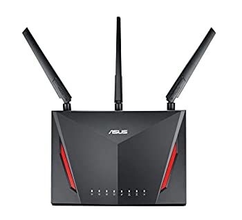 【中古】ASUS WiFi 無線 ゲーミングルーター 11ac AC2900 2167 750Mbps デュアルバンド RT-AC86U 【接続18台/3階建 4LDK PS4 / Wii U 対応 】