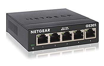 【中古】NETGEAR アンマネージスイッチングハブ 5ポート 卓上型コンパクト ギガビット 静音ファンレス 省電力設計 GS305