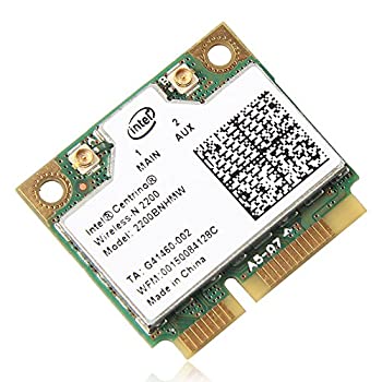 【中古】Intel Centrino Wireless-N 2200 2200BNHMW 802.11b/g/n 300 Mbps 2x2、シングルバンドWi-Fiカード