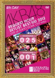 【中古】AKB48 リクエストアワーセットリストベスト100 2012 通常盤DVD 第4日目【メーカー名】AKS【メーカー型番】【ブランド名】Aks【商品説明】AKB48 リクエストアワーセットリストベスト100 2012 通常盤DVD 第4日目当店では初期不良に限り、商品到着から7日間は返品を 受付けております。他モールとの併売品の為、完売の際はご連絡致しますのでご了承ください。中古品の商品タイトルに「限定」「初回」「保証」「DLコード」などの表記がありましても、特典・付属品・保証等は付いておりません。品名に【import】【輸入】【北米】【海外】等の国内商品でないと把握できる表記商品について国内のDVDプレイヤー、ゲーム機で稼働しない場合がございます。予めご了承の上、購入ください。掲載と付属品が異なる場合は確認のご連絡をさせていただきます。ご注文からお届けまで1、ご注文⇒ご注文は24時間受け付けております。2、注文確認⇒ご注文後、当店から注文確認メールを送信します。3、お届けまで3〜10営業日程度とお考えください。4、入金確認⇒前払い決済をご選択の場合、ご入金確認後、配送手配を致します。5、出荷⇒配送準備が整い次第、出荷致します。配送業者、追跡番号等の詳細をメール送信致します。6、到着⇒出荷後、1〜3日後に商品が到着します。　※離島、北海道、九州、沖縄は遅れる場合がございます。予めご了承下さい。お電話でのお問合せは少人数で運営の為受け付けておりませんので、メールにてお問合せお願い致します。営業時間　月〜金　11:00〜17:00お客様都合によるご注文後のキャンセル・返品はお受けしておりませんのでご了承ください。