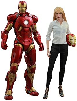 【中古】(未使用・未開封品)ムービー・マスターピース アイアンマン3ペッパー・ポッツ&アイアンマン・マーク9 1/6スケール プラスチック製 塗装済み可動フィギュアセット [