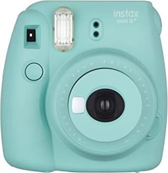 【中古】(非常に良い)FUJIFILM インスタントカメラ チェキ instax mini8プラス 接写レンズ・純正ハンドストラップ付き ミント INS MINI 8P MINT