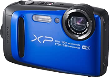 【中古】(非常に良い)FUJIFILM デジタルカメラ XP90 防水 ブルー FX-XP90BL