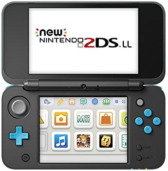 【中古】Newニンテンドー2DS LL 【ブラック×ターコイズ】3DSのゲームが遊べる