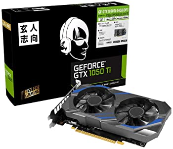 【中古】玄人志向 NVIDIA GeForce GTX 1050Ti 搭載 グラフィックボード 4GB デュアルファン GF-GTX1050Ti-E4GB/DF3