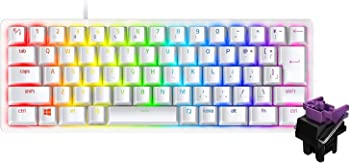 【中古】Razer Huntsman Mini JP 小型 ゲーミングキーボード Clicky Optical Switch 日本語 JP配列 60 レイアウト Mercury White 白 光学スイッチ 超高速