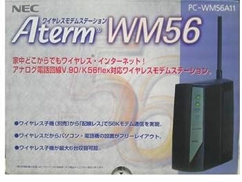 【中古】NEC Aterm WM56 アナログ電話回線V.90/K56flex対応ワイヤレスモデムステーション【メーカー名】【メーカー型番】【ブランド名】NEC【商品説明】NEC Aterm WM56 アナログ電話回線V.90/K56flex対応ワイヤレスモデムステーション当店では初期不良に限り、商品到着から7日間は返品を 受付けております。お問い合わせ・メールにて不具合詳細をご連絡ください。【重要】商品によって返品先倉庫が異なります。返送先ご連絡まで必ずお待ちください。連絡を待たず会社住所等へ送られた場合は返送費用ご負担となります。予めご了承ください。他モールとの併売品の為、完売の際はキャンセルご連絡させて頂きます。中古品の商品タイトルに「限定」「初回」「保証」「DLコード」などの表記がありましても、特典・付属品・帯・保証等は付いておりません。電子辞書、コンパクトオーディオプレーヤー等のイヤホンは写真にありましても衛生上、基本お付けしておりません。※未使用品は除く品名に【import】【輸入】【北米】【海外】等の国内商品でないと把握できる表記商品について国内のDVDプレイヤー、ゲーム機で稼働しない場合がございます。予めご了承の上、購入ください。掲載と付属品が異なる場合は確認のご連絡をさせて頂きます。ご注文からお届けまで1、ご注文⇒ご注文は24時間受け付けております。2、注文確認⇒ご注文後、当店から注文確認メールを送信します。3、お届けまで3〜10営業日程度とお考えください。4、入金確認⇒前払い決済をご選択の場合、ご入金確認後、配送手配を致します。5、出荷⇒配送準備が整い次第、出荷致します。配送業者、追跡番号等の詳細をメール送信致します。6、到着⇒出荷後、1〜3日後に商品が到着します。　※離島、北海道、九州、沖縄は遅れる場合がございます。予めご了承下さい。お電話でのお問合せは少人数で運営の為受け付けておりませんので、お問い合わせ・メールにてお願い致します。営業時間　月〜金　11:00〜17:00★お客様都合によるご注文後のキャンセル・返品はお受けしておりませんのでご了承ください。ご来店ありがとうございます。当店では良品中古を多数揃えております。お電話でのお問合せは少人数で運営の為受け付けておりませんので、お問い合わせ・メールにてお願い致します。