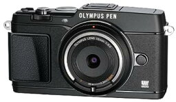 【中古】(非常に良い)OLYMPUS ミラーレス一眼 PEN E-P5 ボディ(ボディキャップレンズ BCL-1580セット) ブラック E-P5 BODY BLK