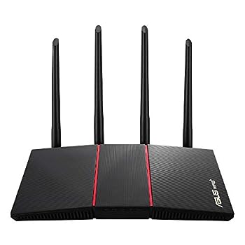 【中古】ASUSTek WiFi 無線 ルーター WiFi6 1201+574Mbps デュアルバンド RT-AX55/B (A) メッシュ機能付 3階建 / 4LDK PS5/ Switch/スマホ 対応
