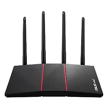 【中古】(非常に良い)ASUSTek WiFi 無線 ルーター WiFi6 1201+574Mbps デュアルバンド RT-AX55/B (A) メッシュ機能付 3階建 / 4LDK PS5/ Switch/スマホ 対応