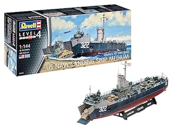 【中古】(非常に良い)ドイツレベル 1/144 アメリカ海軍 中型揚陸艦 LSM (ボフォース40mm機関砲) プラモデル 05169