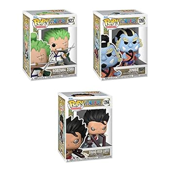 【中古】Funko Pop ワンピース: - 3点セット - ロロノア ゾロ ジンベ スネークマンのルフィ