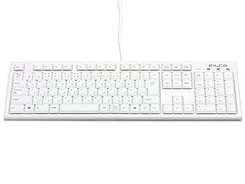 【中古】(良い)FILCO Excellio Lite 白2 日本語109配列 カナあり パンタグラフ式スリムキーボード 鉄板シャーシ採用 USB FKBE109/JW2 印字色/グレー カラー/ホ