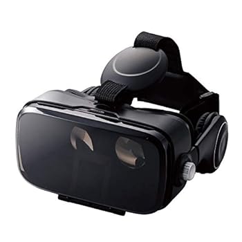 【中古】エレコム VRゴーグル VRヘッドセット ヘッドホン一体型 ピント調節 目幅調節 ブラック VRG-DEH01BK