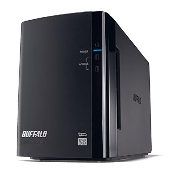 【中古】(非常に良い)BUFFALO ミラーリング USB3.0 外付ハードディスク 2ドライブ 8TB HD-WL8TU3/R1J
