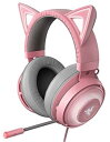 【中古】(非常に良い)Razer Kraken Kitty Quartz Pink ゲーミングヘッドセット USB THX7.1 ネコミミ Chroma ノイズキャンセリングマイク 冷却ジェルパッド PC PS4 PS5