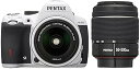 【中古】(非常に良い)RICOH デジタル一眼レフ PENTAX K-50 DAL18-55mmWR・DAL50-200mmWRダブルズームキット ホワイト K...