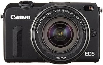 【中古】(非常に良い)Canon ミラーレス一眼カメラ EOS M2 EF-M18-55 IS STM レンズキット(ブラック) EF-M18-55mm F3.5-5.6 IS STM 付属 EOSM2BK-1855ISSTMLK