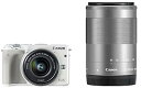 【中古】Canon ミラーレス一眼カメラ EOS M3 ダブルズームキット(ホワイト) EF-M15-45mm F3.5-6.3 IS STM EF-M55-2...