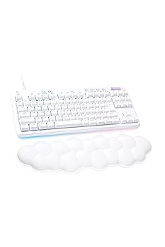 Lenovo - 【中古】Logicool G(ロジクール G) オーロラコレクション ゲーミングキーボード テンキーレス G713 リニア 有線 メカニカル キーボード 雲 パームレスト