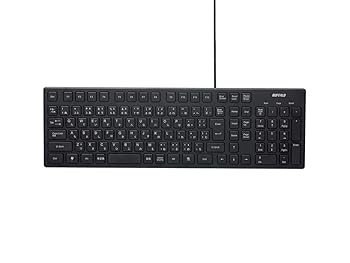 Panasonic - 【中古】(非常に良い)バッファロー BUFFALO USB接続 有線スタイリッシュキーボード ブラック BSKBU15BK
