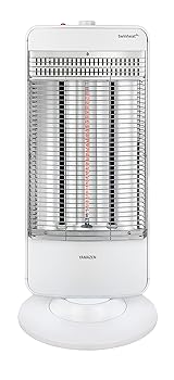 乐天商城 - 【中古】[山善] 速暖カーボンヒーター+遠赤外線シーズヒーター搭載 ツインヒートプラス (1200W/900W/300W 3段階切替) 自動首振り機能付 ホワイト DBC-L12