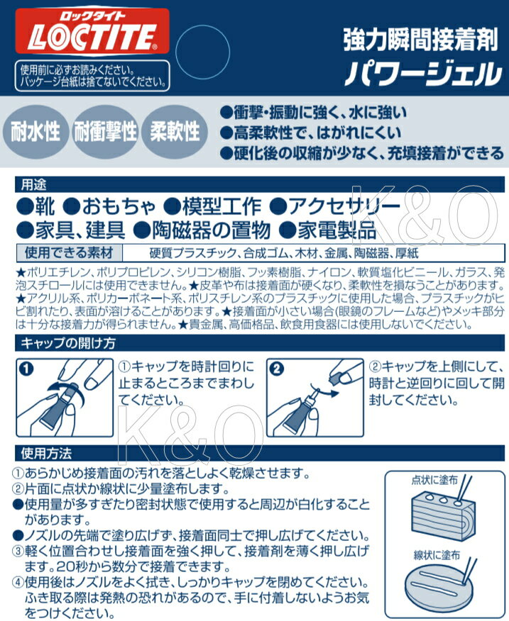 ロックタイトパワージェル4g裏面