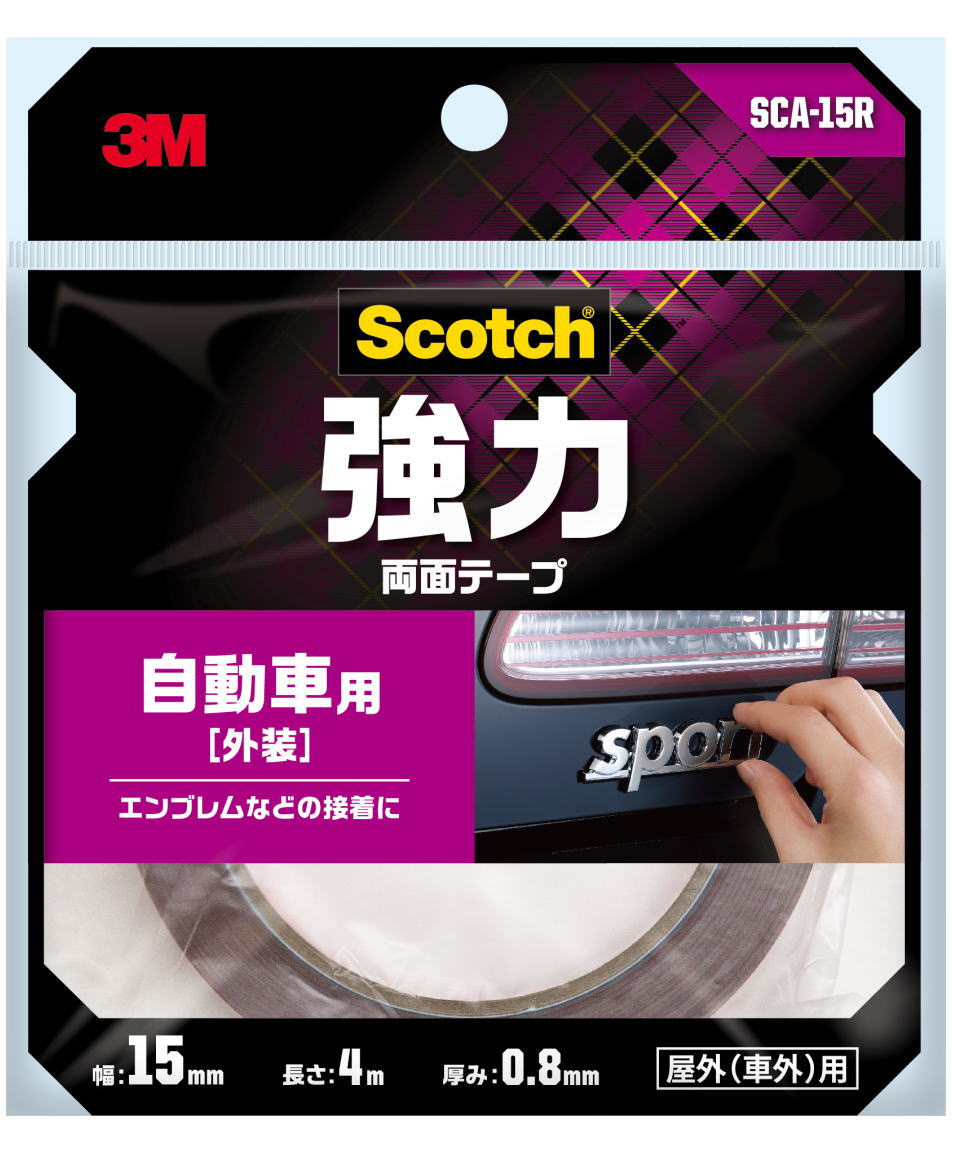 乐天商城 - 3M スコッチ 強力両面テープ 自動車用 外装 SCA-15R