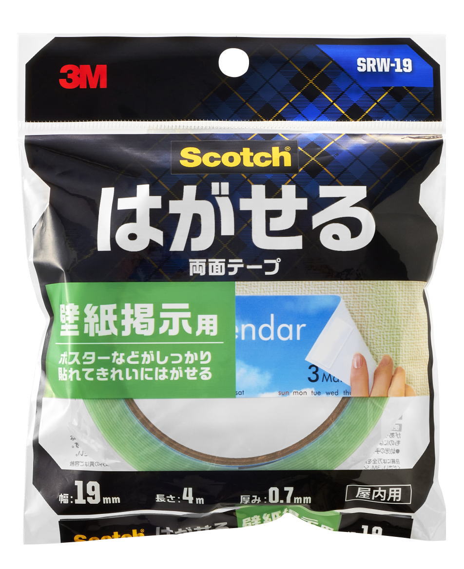 3M スコッチ はがせる壁紙示用両面テープ SRW-19...