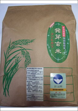 新潟県産（減農薬・減化学肥料栽培米）発芽玄米 コシヒカリ 5kg 平成29年度産　 特別栽培米