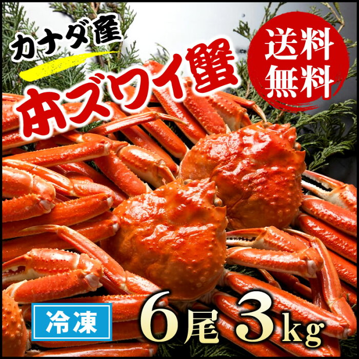 【送料無料】本ずわい蟹【6尾 3kg】カナダ産かに 蟹 カニ ギフト