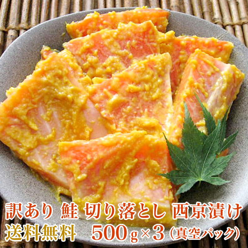 【送料無料】訳あり 鮭 切り落とし 西京漬 1.5kg（500g×3）（真空パック）【銀鮭】【西京味噌】 切り落し 切落し きりおとし