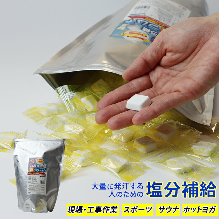 現場作業 工事 ジム スポーツ 汗をかく人の 熱中症 対策 塩 タブレット 業務用 塩分補給 塩ラムネ 【 塩 + クエン酸 入り ぶどう糖 ラムネ /1袋:2...