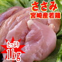 ■宮崎産“ささみ”1kg■(冷蔵) 若鶏　ささみ100gあたり78円 1