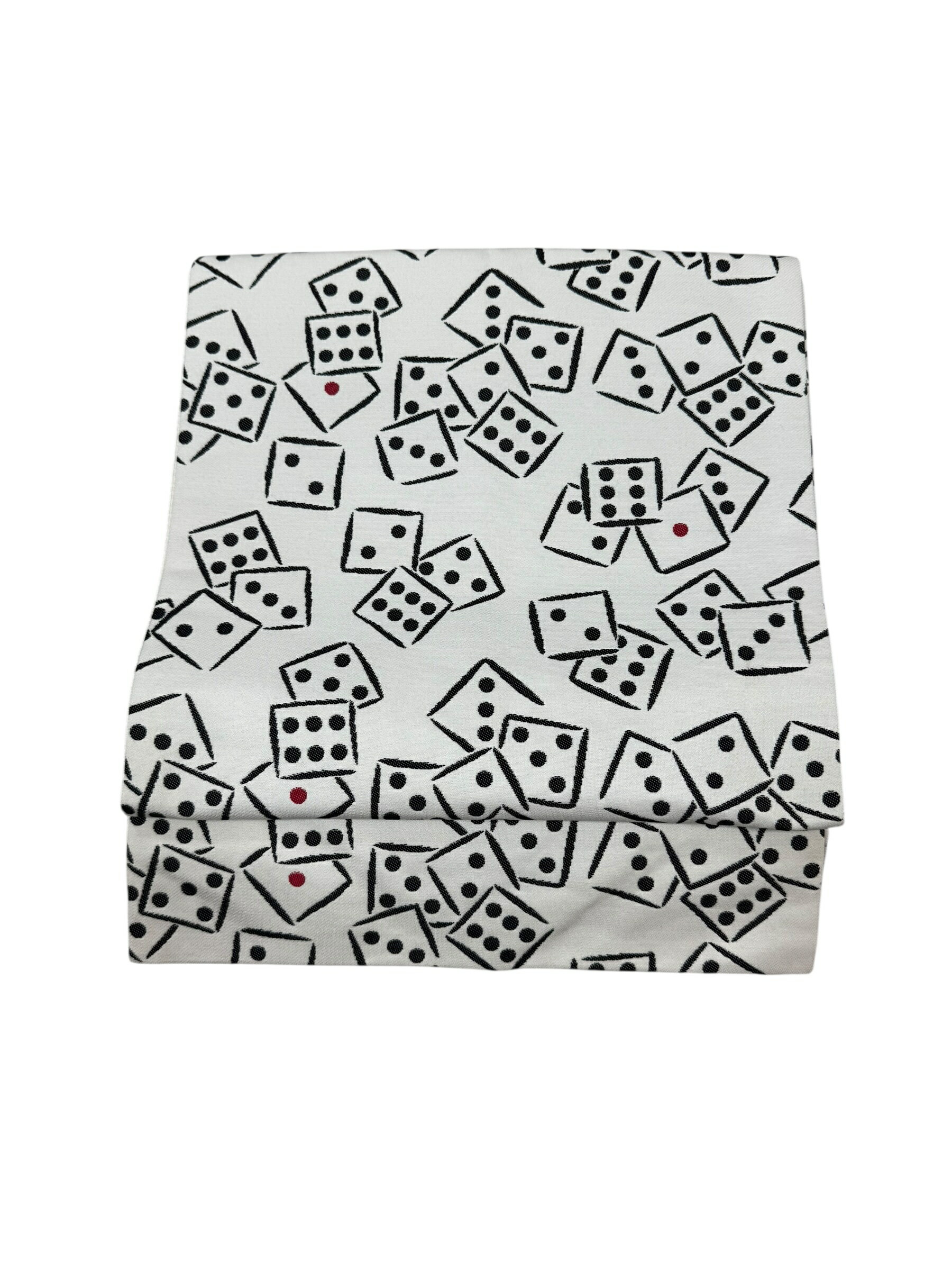 Rakuten - 【お仕立上品】九寸名古屋帯 六通 サイコロ おしゃれ 小紋 紬 ホワイト