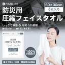 即納 防災 備蓄 圧縮フェイスタオル 6枚入 個包装 小林薬品 圧縮タオル 厚手 使い捨て 繰り返し使用 100% 植物繊維使用 たっぷり吸水 なめらか感触 介...