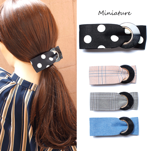 乐天商城 - バレッタ おしゃれ ヘアアクセ ドット ジーンズ チェック 柄 夏 ヘアクリップ カジュアル フォーマル 可愛い 大人かわいい 子供 キッズ 親子 大ぶり プレゼント 雑貨 小物