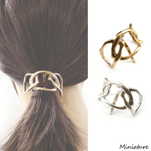ヴィンテージ風 ヘアーカフ マット ゴールド シルバー ポニーフック ヘアフック ヘアアクセサリー アンティーク シンプル ヘアゴム 可愛い 簡単 お洒落 ギフ...