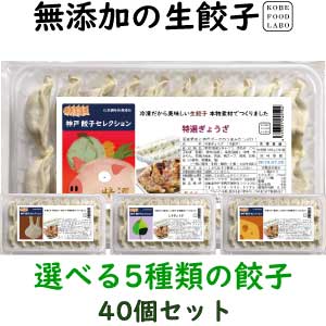 美味しい無添加餃子5種類から選べる冷凍生餃子2パック　40個　オリジナル特製餃子のたれ100ml 1本2,800円　送料込み(一部地域除外)お好きな餃子を2パックお選び下さい