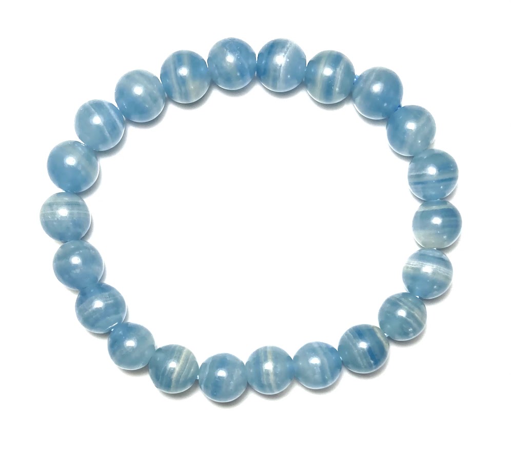 宝石級AAA ブルーカルサイト8mmブレスレット【15cm 16.5cm】希望 集中力 チャレンジ 受験生のお守り 浄化 健康 リズム ギフト 数珠 念珠 天然...