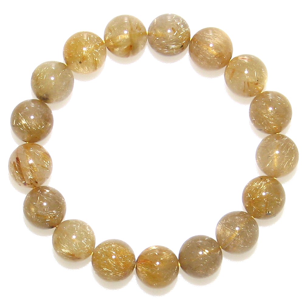 AAA ルチルクォーツ 12mm ブレスレット 【8月 誕生石】【16.5cm 18cm 】愛、美の象徴 信頼関係 行動力 強運 クォーツ 天然石 数珠 アクセ...