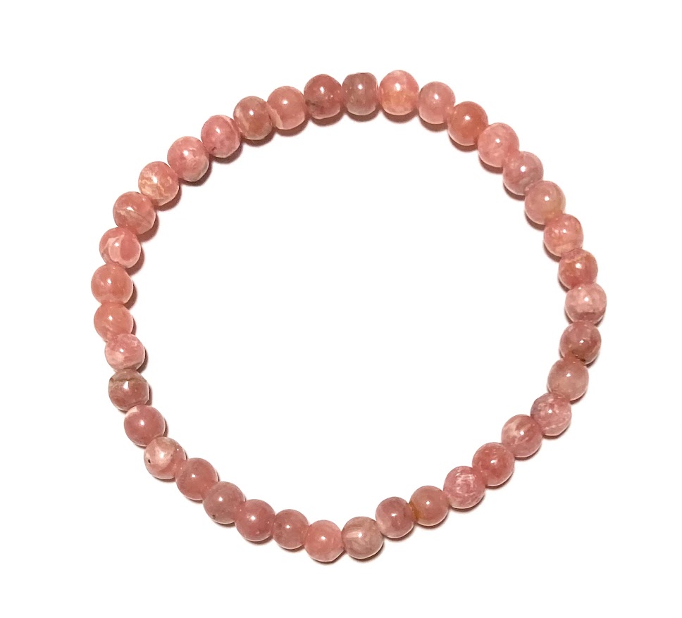 高級AA 特徴的なインカローズ 5mm ブレスレット【15cm 16.5cm 18cm】【7月 誕生石】インカ帝国 王家の石 ロードクロサイト 天然石 パワース...